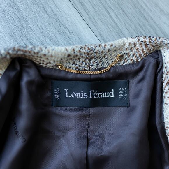 VTG Louis Féraud Wool Plaid Blazer Jacket Minimalist Old Money Parisian Style - Picture 8 of 10